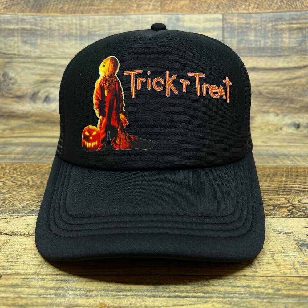 Trick R Treat Mens Trucker Hat Black Snapback Horror Movie Baseball Cap